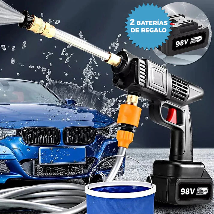 🔥HIDROLAVADORA PORTATIL CON 2 BATERIAS 98V⚡+CARGADOR MALETA Y ACCESORIOS