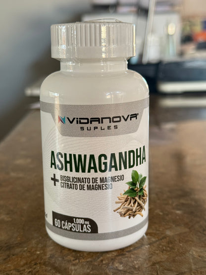 ⭐ Ashwagandha + Magnesio 1000mg 60 CAPS ♂️🚶