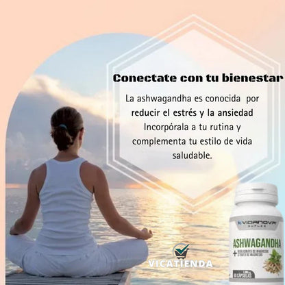 ⭐ Ashwagandha + Magnesio 1000mg 60 CAPS ♂️🚶