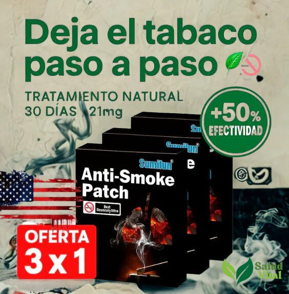 🚭 Parche Antitabaco Transdérmico 21mg – 3 Cajas (30 Parches) 🌿🚭